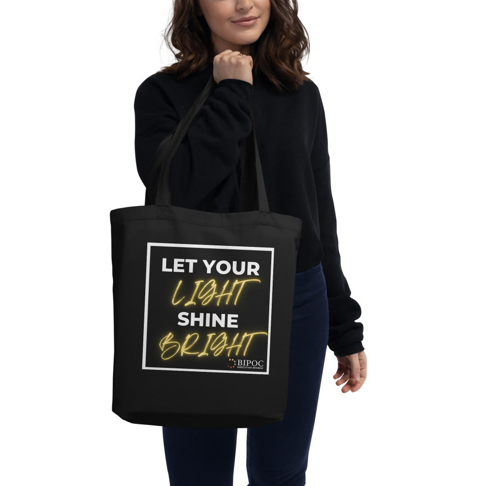 "Let your light shine bright" Eco Tote Bag (Black)
